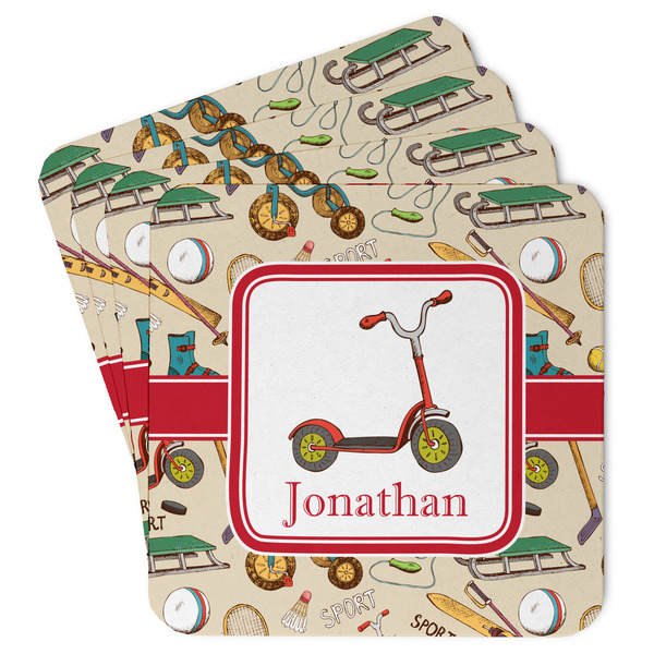 Custom Vintage Sports Paper Coasters (Personalized)