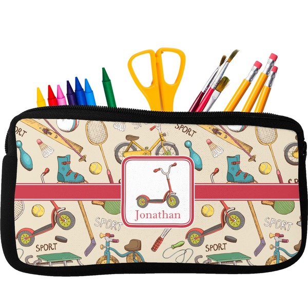 Custom Vintage Sports Neoprene Pencil Case (Personalized)