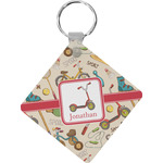 Vintage Sports Diamond Plastic Keychain w/ Name or Text