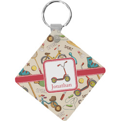 Vintage Sports Diamond Plastic Keychain w/ Name or Text