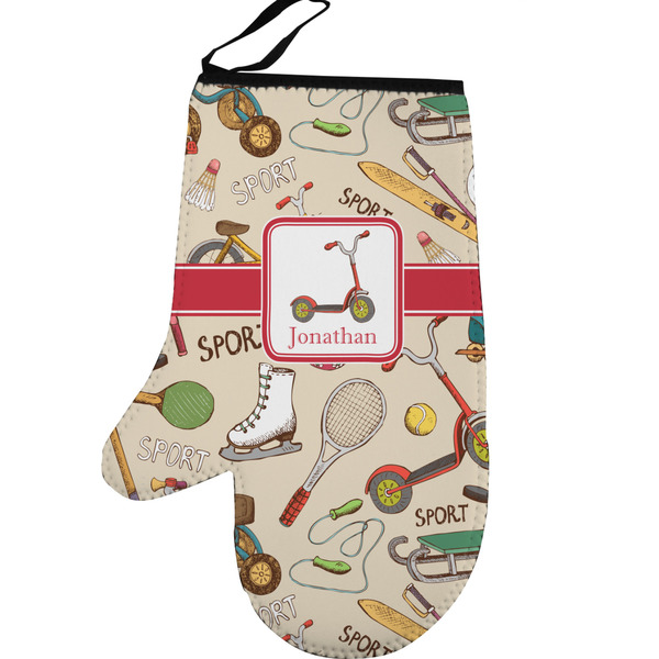 Vintage Sports Personalized Oven Mitt - Left
