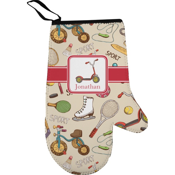 Custom Vintage Sports Right Oven Mitt (Personalized)