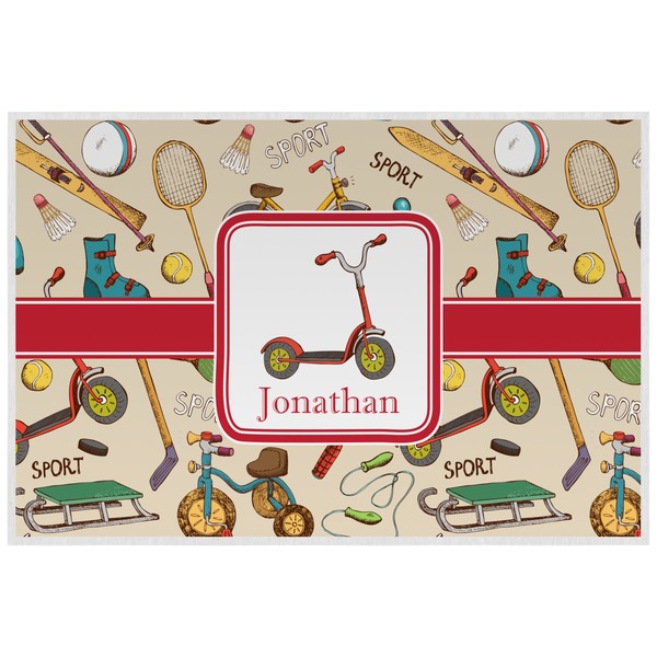 Custom Vintage Sports Laminated Placemat w/ Name or Text