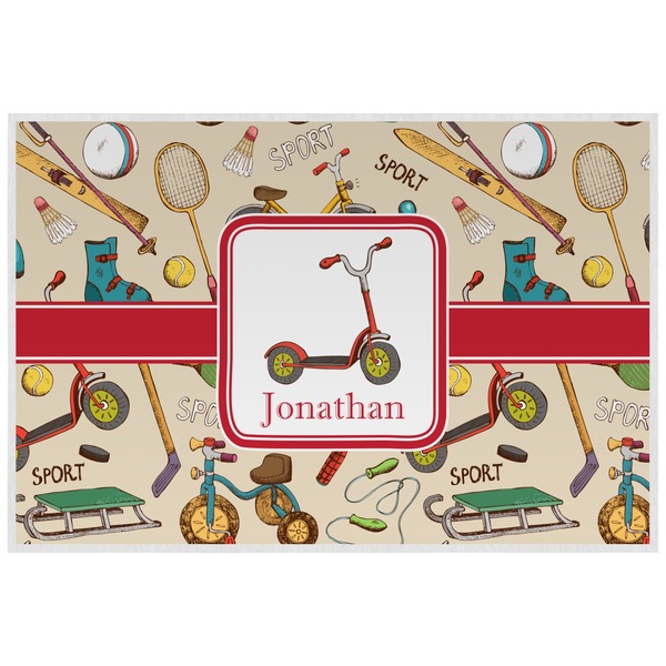 Custom Vintage Sports Laminated Placemat w/ Name or Text