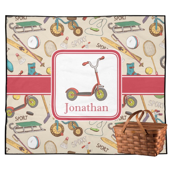 Custom Vintage Sports Outdoor Picnic Blanket (Personalized)