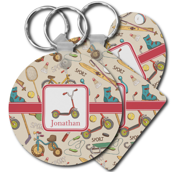 Custom Vintage Sports Plastic Keychain (Personalized)