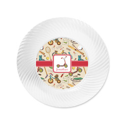 Vintage Sports Plastic Party Appetizer & Dessert Plates - 6" (Personalized)