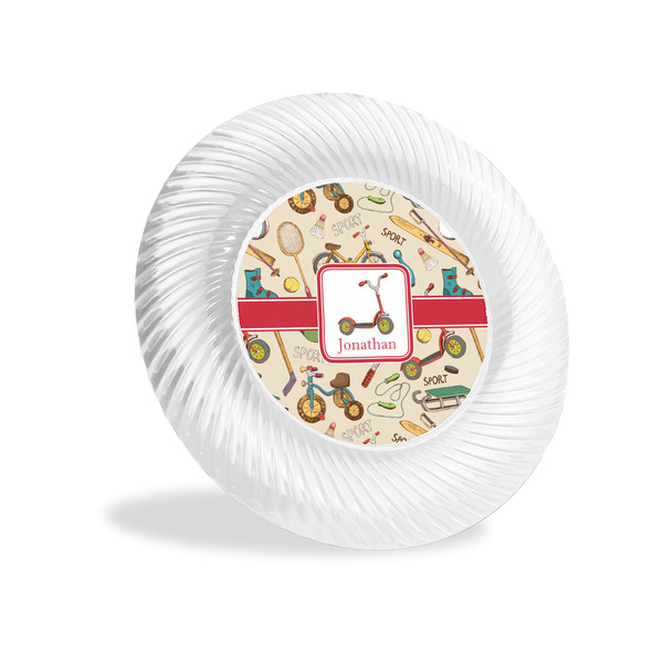 Custom Vintage Sports Plastic Party Appetizer & Dessert Plates - 6" (Personalized)