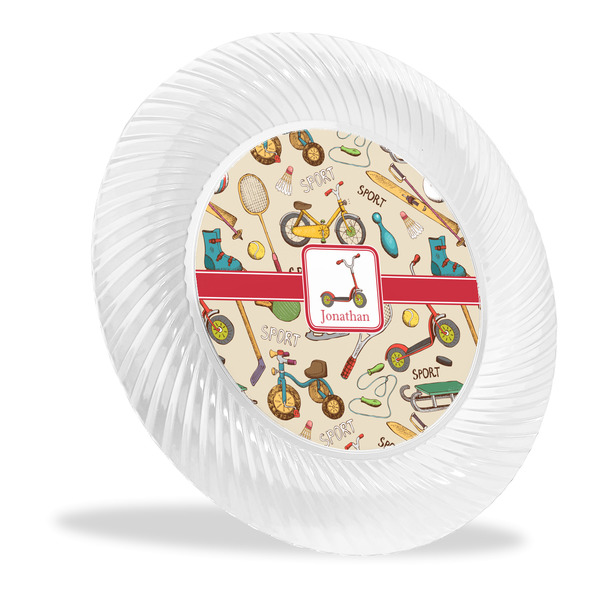 Custom Vintage Sports Plastic Party Dinner Plates - 10" (Personalized)