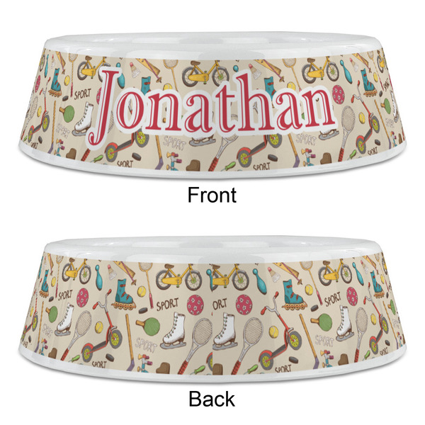 Vintage Sports Plastic Pet Bowls - Large - APPROVAL