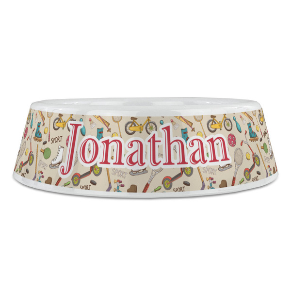 Vintage Sports Plastic Pet Bowls - Large - FRONT