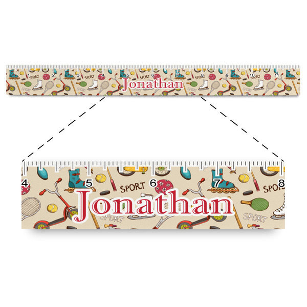 Custom Vintage Sports Plastic Ruler - 12" (Personalized)