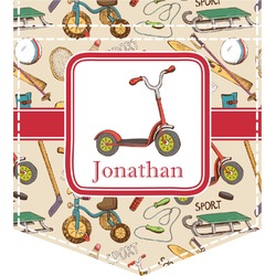 Vintage Sports Iron On Faux Pocket (Personalized)