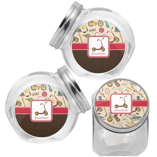 Vintage Sports Puppy Treat Jar - Top Left Right