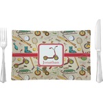 Vintage Sports Rectangular Glass Lunch / Dinner Plate - Single or Set (Personalized)