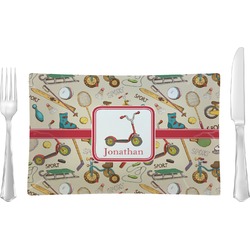 Vintage Sports Glass Rectangular Lunch / Dinner Plate (Personalized)