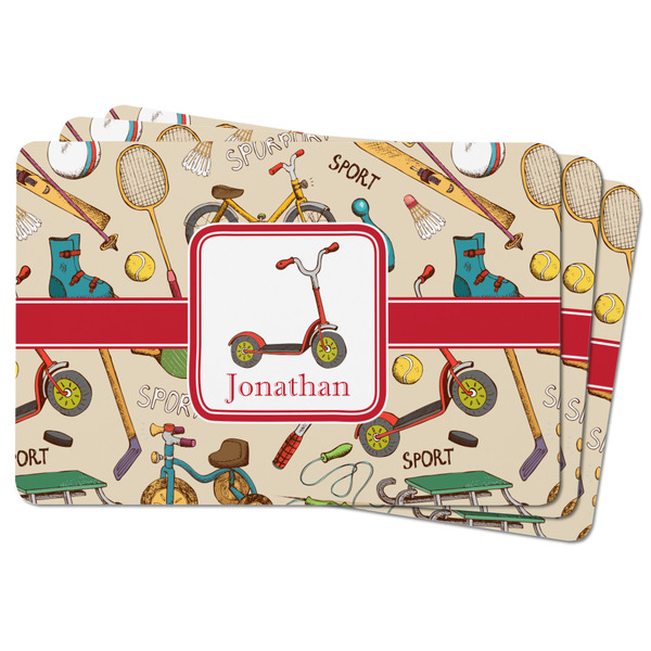 Vintage Sports Rectangular Fridge Magnet - THREE