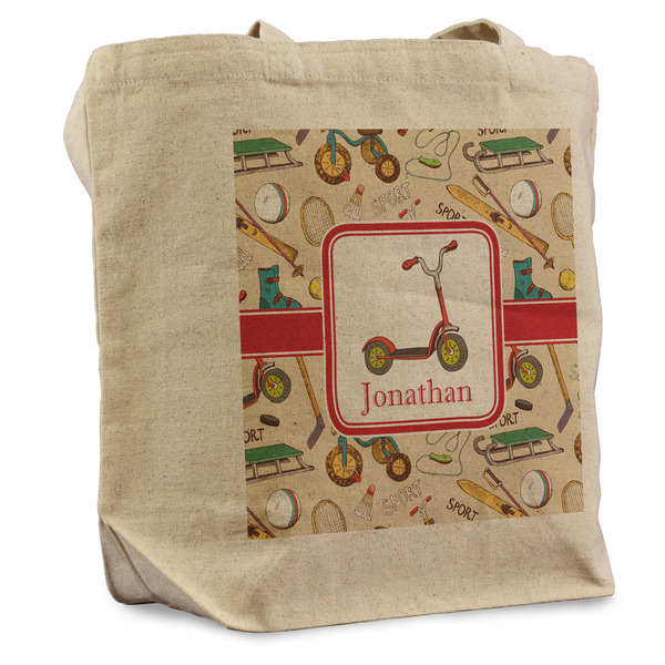 Custom Vintage Sports Reusable Cotton Grocery Bag (Personalized)