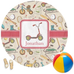 Vintage Sports Round Beach Towel (Personalized)