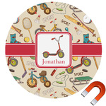 Vintage Sports Round Car Magnet - 6" (Personalized)