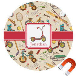 Vintage Sports Round Car Magnet - 10" (Personalized)