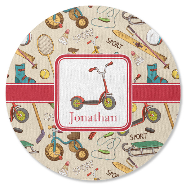 Vintage Sports Round Coaster Rubber Back - Single