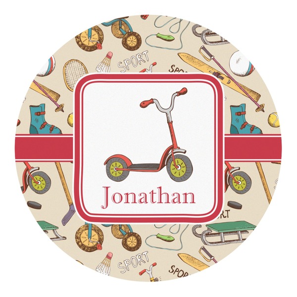 Custom Vintage Sports Round Decal (Personalized)