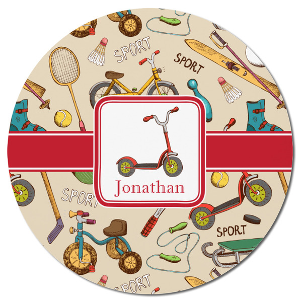 Vintage Sports Round Fridge Magnet - FRONT