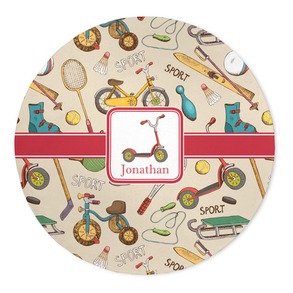 Custom Vintage Sports 5' Round Indoor Area Rug (Personalized)