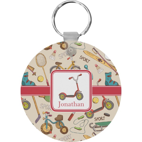 Vintage Sports Round Keychain (Personalized)