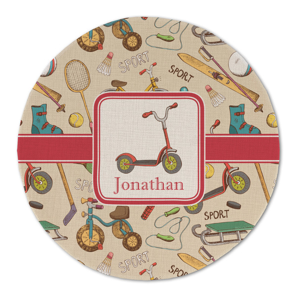 Custom Vintage Sports Round Linen Placemat (Personalized)