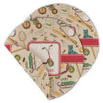 Vintage Sports Round Linen Placemat - Double Sided - Set of 4 (Personalized)