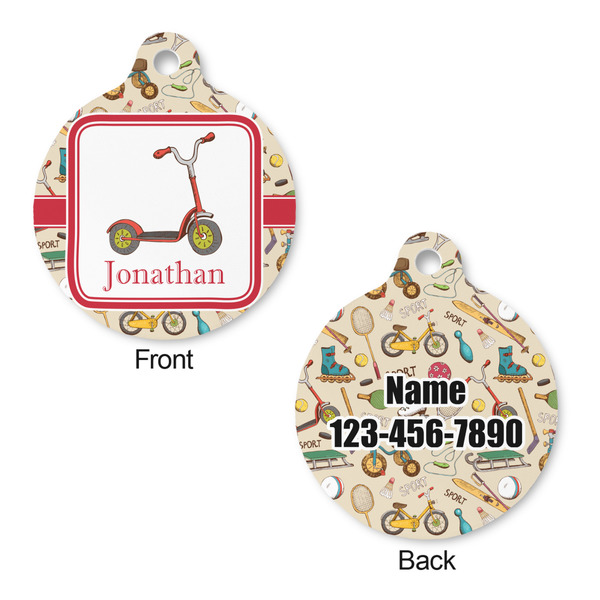 Vintage Sports Round Pet ID Tag - Large - Approval