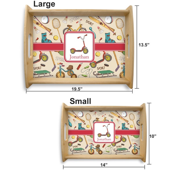 Vintage Sports Serving Tray Wood Sizes