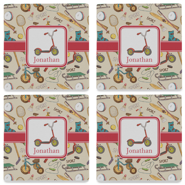 Vintage Sports Set of 4 Sandstone Coasters - See All 4 View