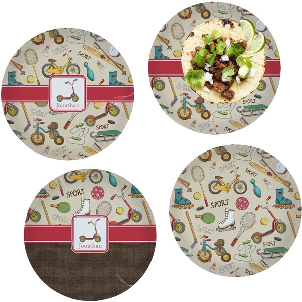 Vintage Sports Set of Lunch / Dinner Plates