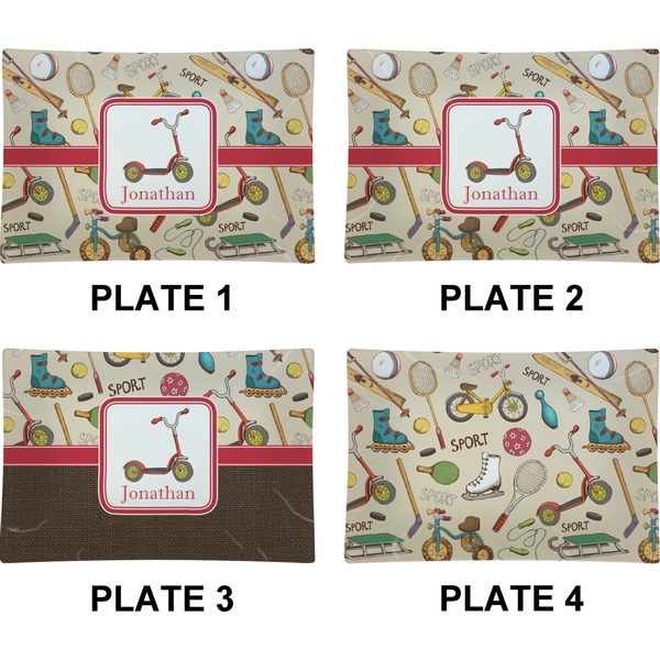 Vintage Sports Set of Rectangular Appetizer / Dessert Plates (Approval)