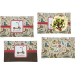 Vintage Sports Set of 4 Glass Rectangular Lunch / Dinner Plate (Personalized)