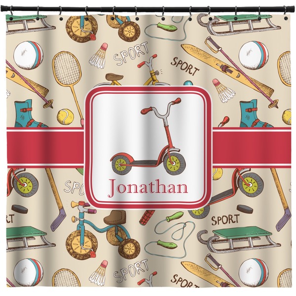 Custom Vintage Sports Shower Curtain (Personalized)