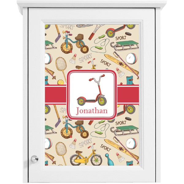 Vintage Sports Single White Cabinet Decal