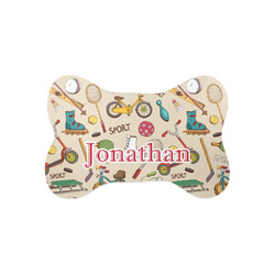 Vintage Sports Bone Shaped Dog Food Mat (Small) (Personalized)