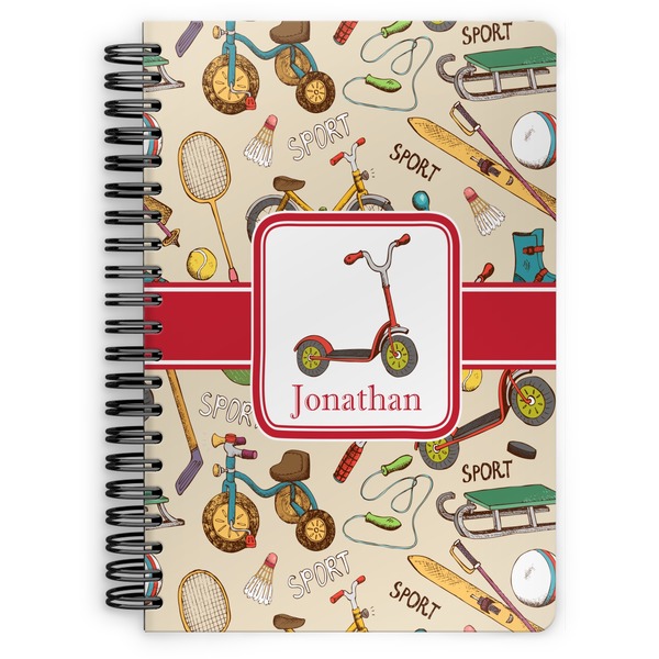 Custom Vintage Sports Spiral Notebook (Personalized)