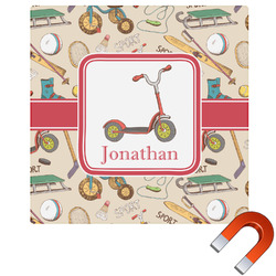 Vintage Sports Square Car Magnet - 6" (Personalized)