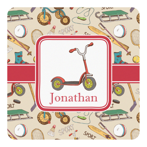 Custom Vintage Sports Square Decal - XLarge (Personalized)