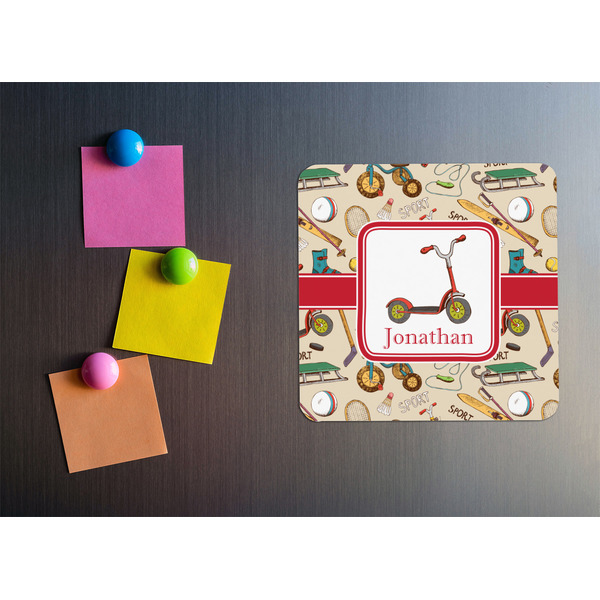 Vintage Sports Square Fridge Magnet - LIFESTYLE