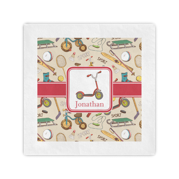 Custom Vintage Sports Cocktail Napkins (Personalized)