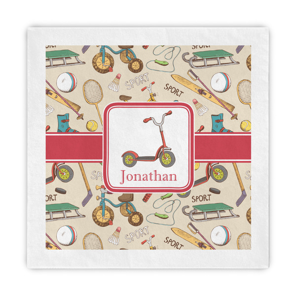 Custom Vintage Sports Decorative Paper Napkins (Personalized)