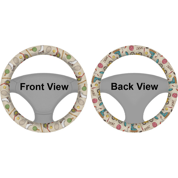 Vintage Sports Steering Wheel Cover- Front and Back