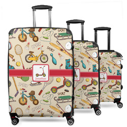 Vintage Sports 3 Piece Luggage Set - 20" Carry On, 24" Medium Checked, 28" Large Checked (Personalized)