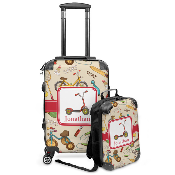 Custom Vintage Sports Kids 2-Piece Luggage Set - Suitcase & Backpack (Personalized)